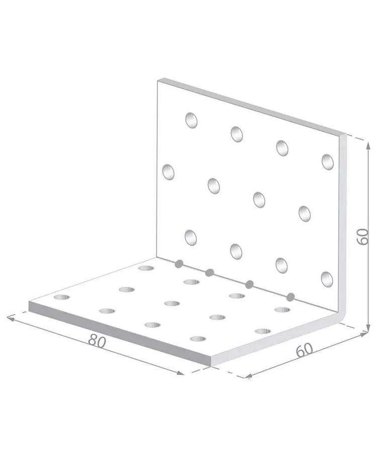 50ks - 60x60x80x1,5mm KMP6 - Montážny Úhelník s prolisem do dřeva