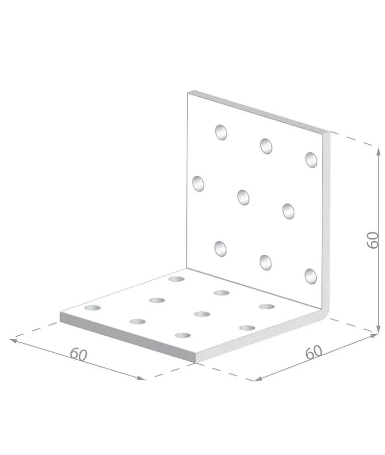 60x60x60x2,0mm KM4 - Montážní úhelník do dřeva