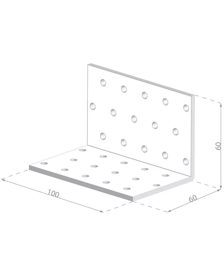 60x60x100x2,0mm KM6 - Montážní úhelník do dřeva