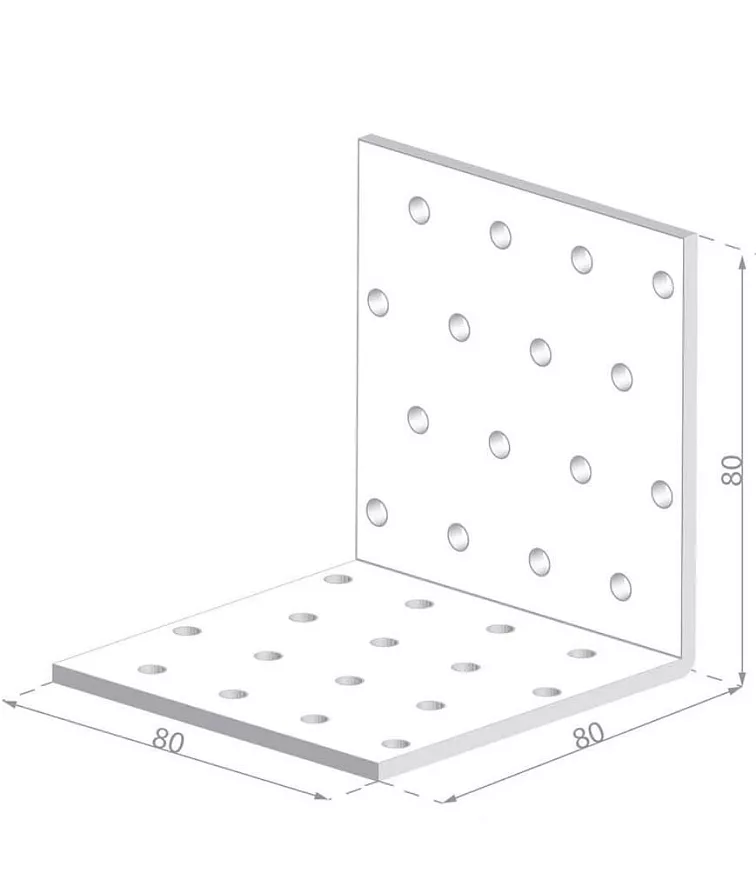80x80x80x2,0mm KM9 - Montážní úhelník do dřeva