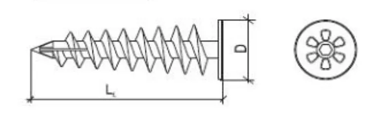 28x50mm Hmoždinka šroubovací do izolačních materiálů - 10 ks