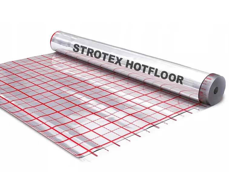 STROTEX HOTFLOOR 1x50m - Reflexní hliníková fólie pod podlahové topení - 100g/m2
