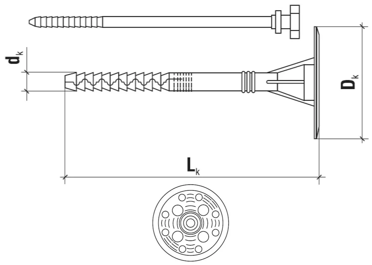 10x300mm - 100ks - Fasádní natloukací hmoždinky LFN - plastový trn - s prodlouženou expanzní zónou