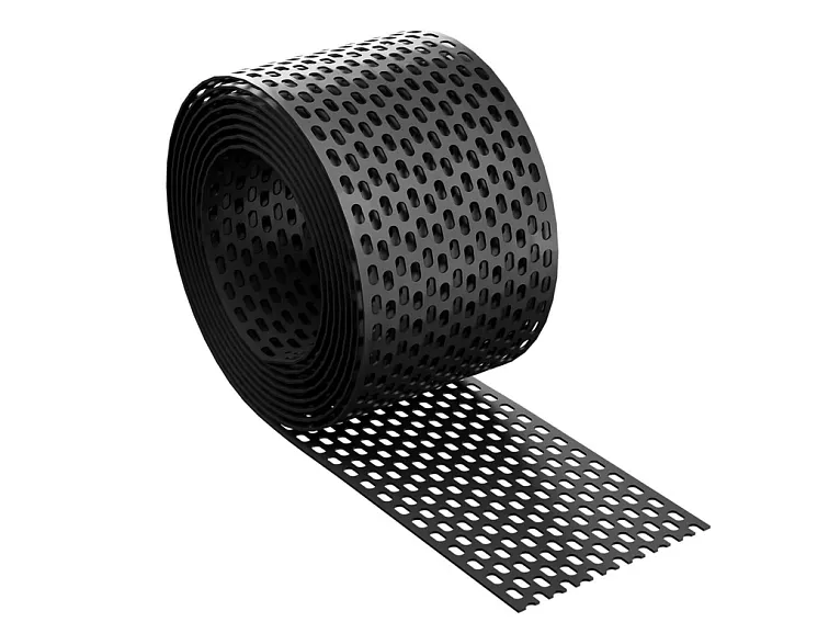 5x500cm - Okapová mřížka - Černý RAL 9005, Plastová