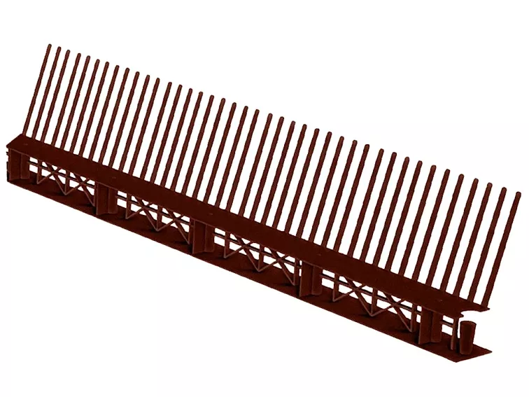 8,5x100cm - Okapový hřeben s větrací mřížkou - Hnědý RAL 8019, Plastový