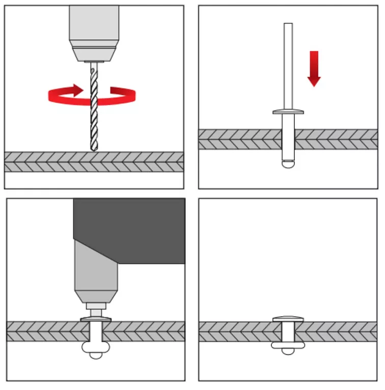 4,8x16mm - 500 ks - Trhací nýty AL ST, NASS