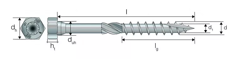 TX 10x80mm - 50 ks - Vruty pro tesařské kování, SSH