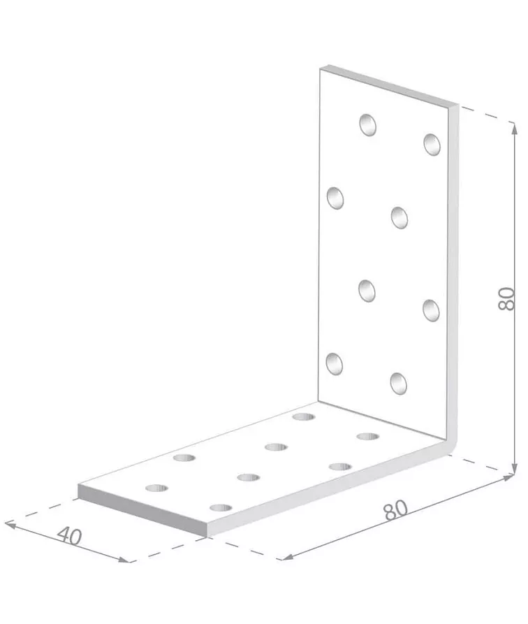 80x80x40x2,0mm KM7 - Montážní úhelník do dřeva