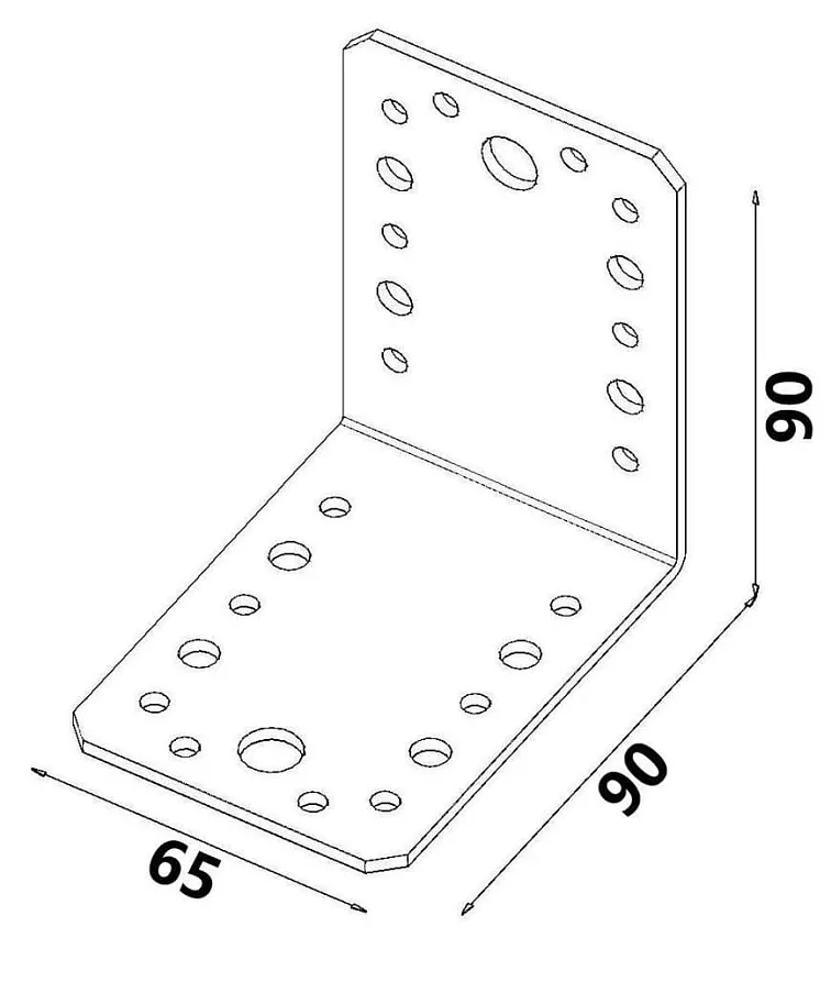 90x90x65x2,5mm KL4 - Spojovací úhelník