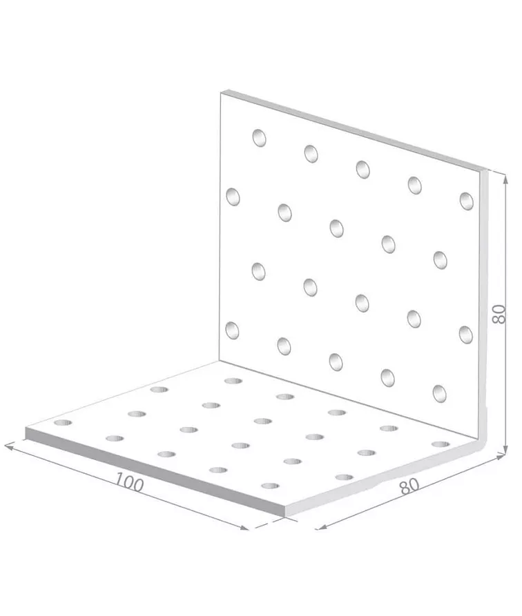 80x80x100x2,0mm KM10 - Montážní úhelník do dřeva