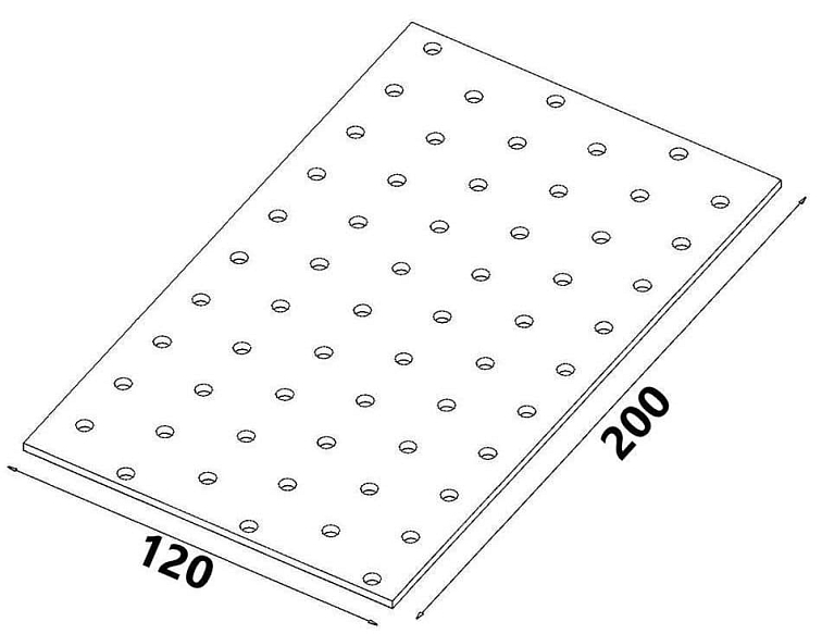 50ks - 120x200mm hr. 2,0mm Spojovací deska - plotna - děrovaná, PP18