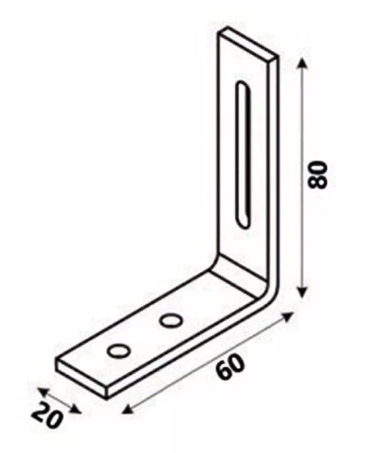 80x60x20x4,0mm KR1 - Úhelník s prolisem Regulovatelný