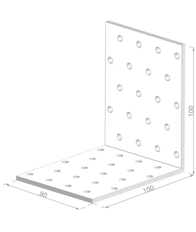 100x100x80x2,0mm KM12 - Montážní úhelník do dřeva