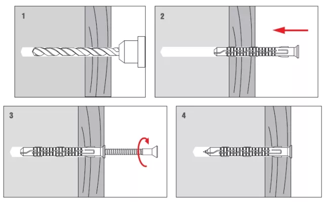 10x160mm KPS-FAST - 25ks - Rámové hmoždinky s vrutem se zápustnou hlavou, TX40