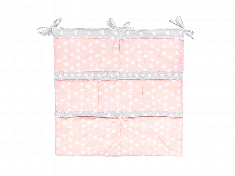 KIWI kapsář na dětskou postýlku LOVE SILVER-ROSE