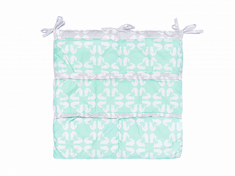 KIWI kapsář na dětskou postýlku FOXY SILVER-MINT