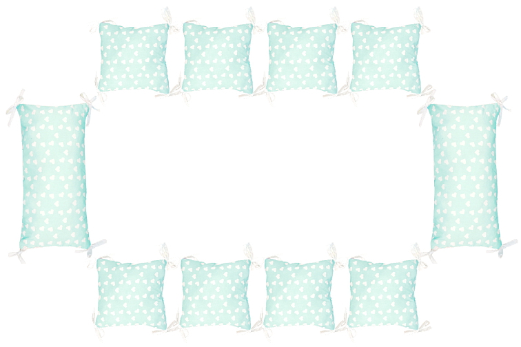 CLASSIC výbava pro miminko 3v1 hnízdečko + zavinovačka + mantinel LOVE SILVER-MINT