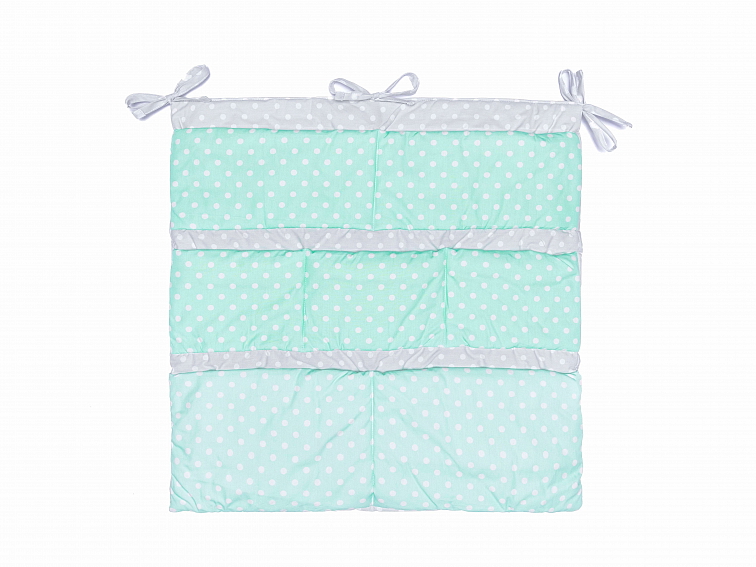 KIWI kapsář na dětskou postýlku POLKA DOT SILVER-MINT