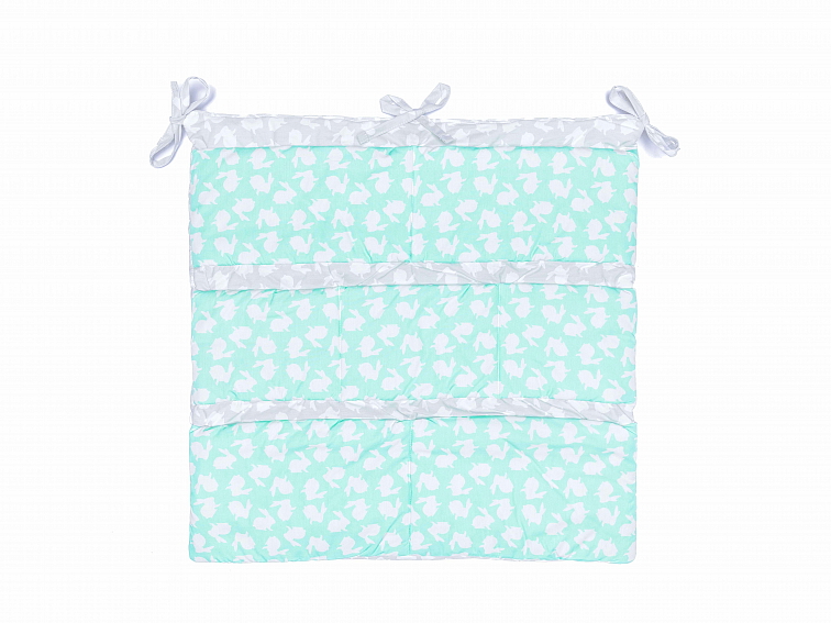 KIWI kapsář na dětskou postýlku BUNNY SILVER-MINT