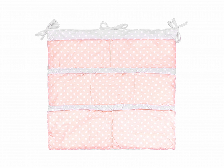 KIWI kapsář na dětskou postýlku POLKA DOT SILVER-ROSE