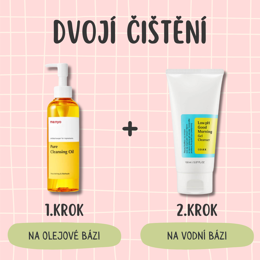 dvojí čištění, korejský double cleansing, dvoufázové čištění