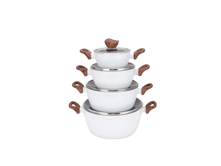 ROSA BELLA biela 8-dielna sada hrncov