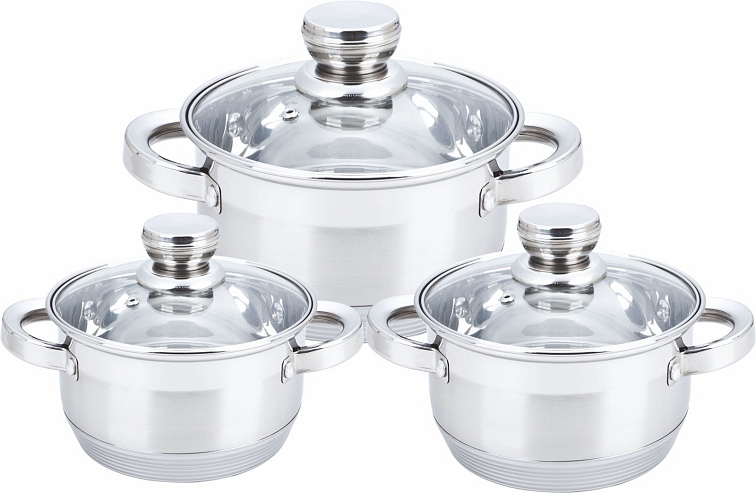 6 kusový set hrncov z nehrdzavejúcej ocele WellHome +