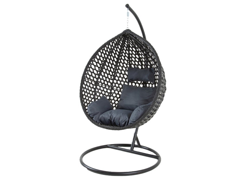 Závesné hojdacie kreslo ONYX - ČiernoSivé