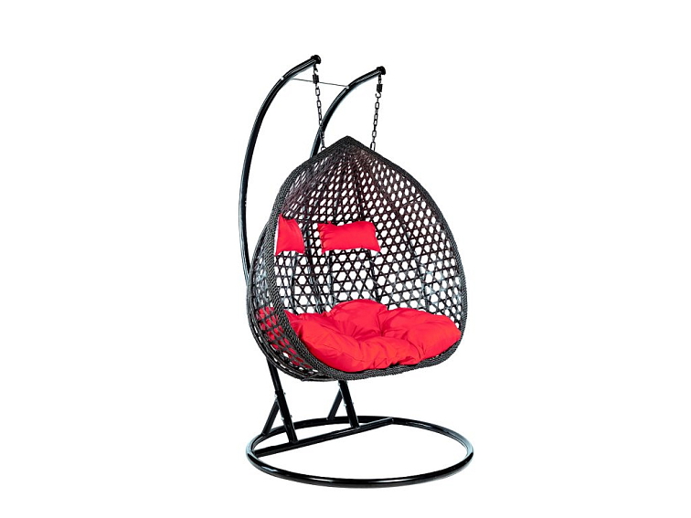 Závesné hojdacie dvojkreslo VENUS- Čierno-červené