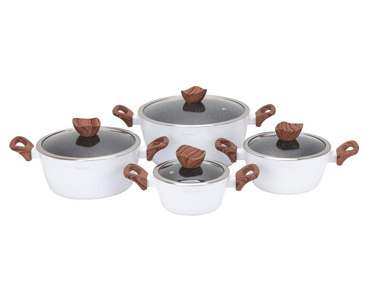 ROSA BELLA biela 8-dielna sada hrncov