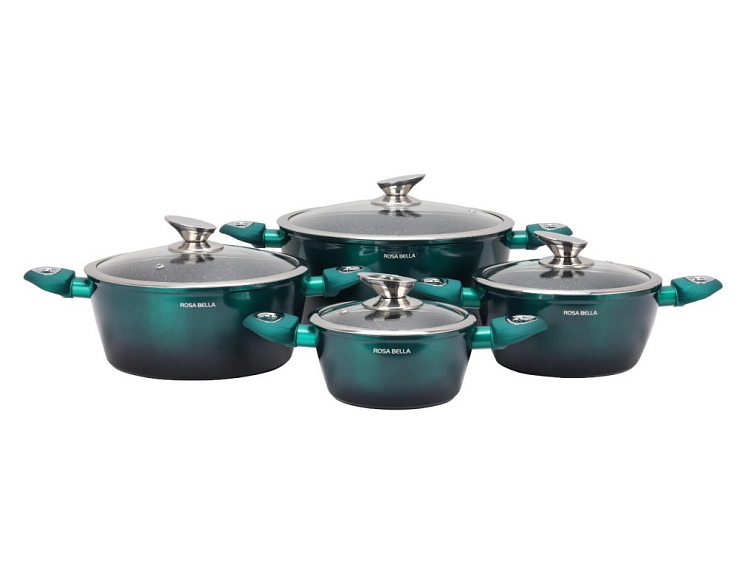 ROSA BELLA zelená 8-dielna sada hrncov