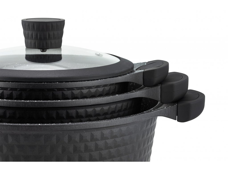 10 kusový set hrncov v čiernom elegantnom dizajne