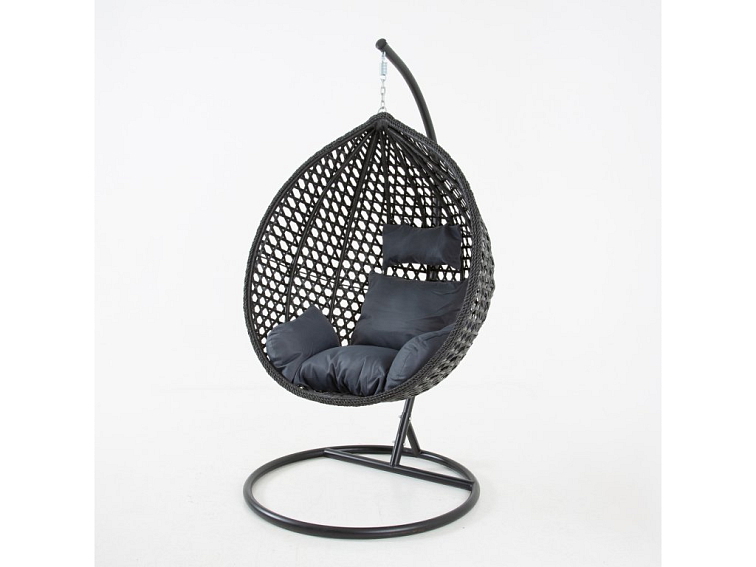 Závesné hojdacie kreslo ONYX - ČiernoSivé