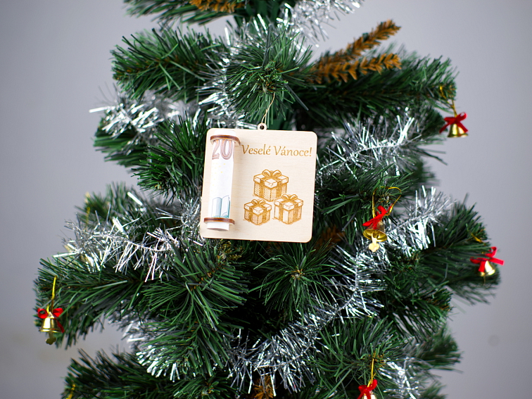 Dárková karta na zavěšení - vločka s věnováním