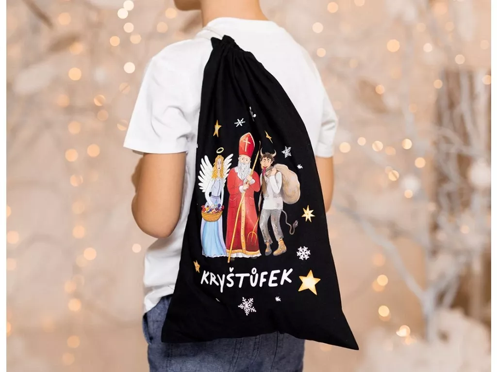 Vánoční ponožky v dárkové kouli - perníček BÍLÉ