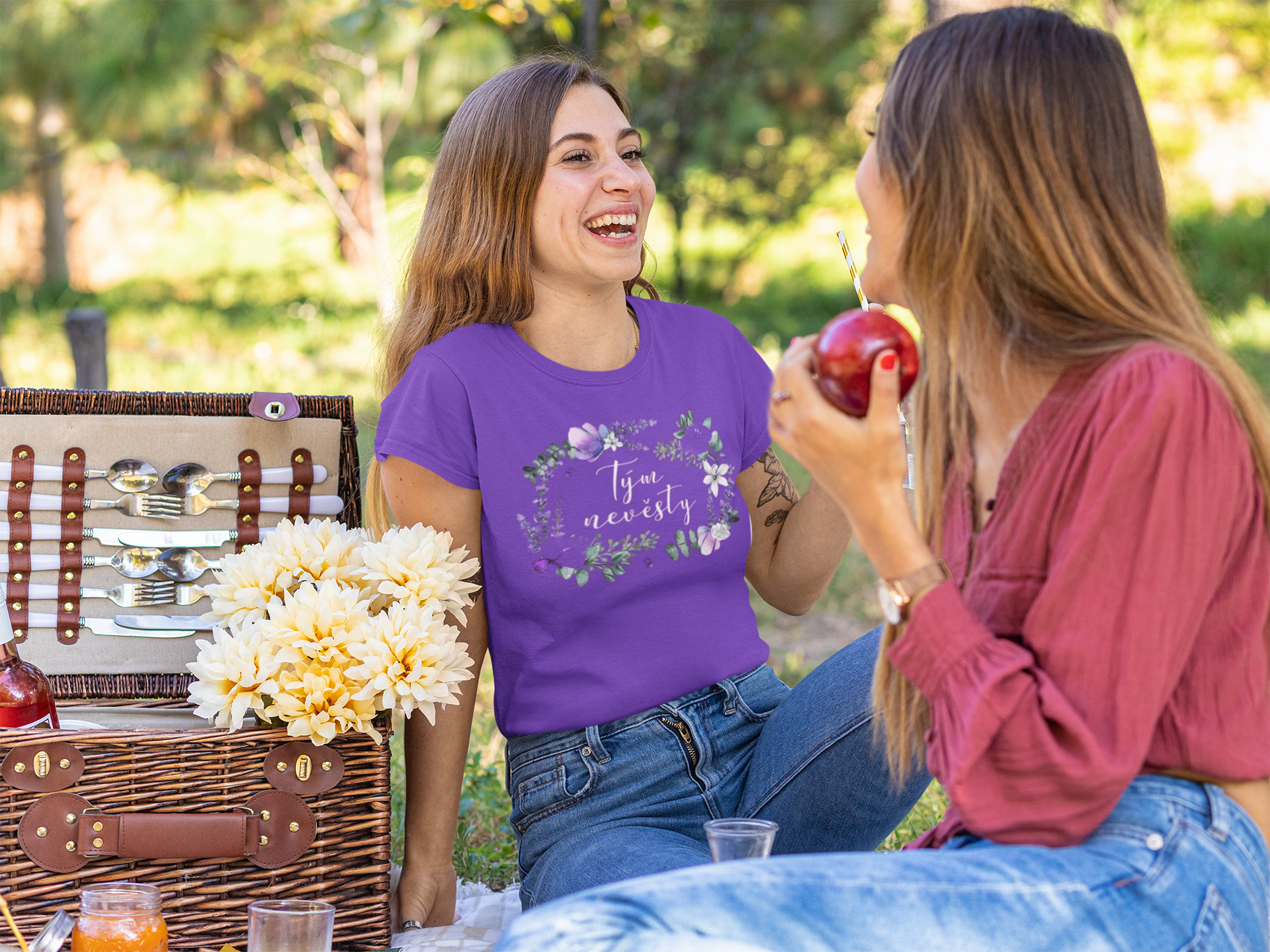 Levandule - Tým nevěsty / Tričko 100% Biobavlna