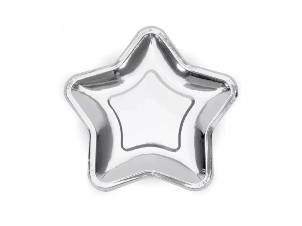 PAPÍROVÁ BRČKA BÍLÁ - STŘÍBRNÉ HVĚZDIČKY - 10 KS