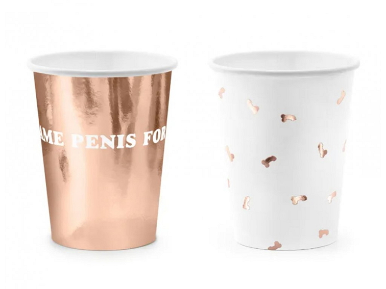 Talířky Penis - Rosegold - 6ks, 26 cm