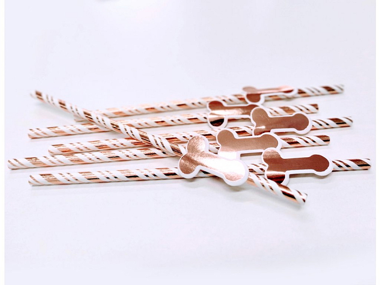 Talířky Penis - Rosegold - 6ks, 26 cm