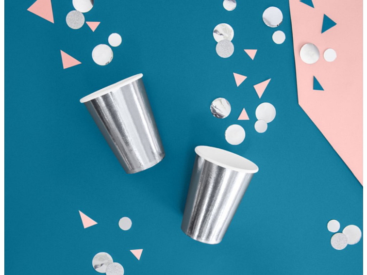 PAPÍROVÉ KELÍMKY METALICKÉ STŘÍBRNÉ 6 KS