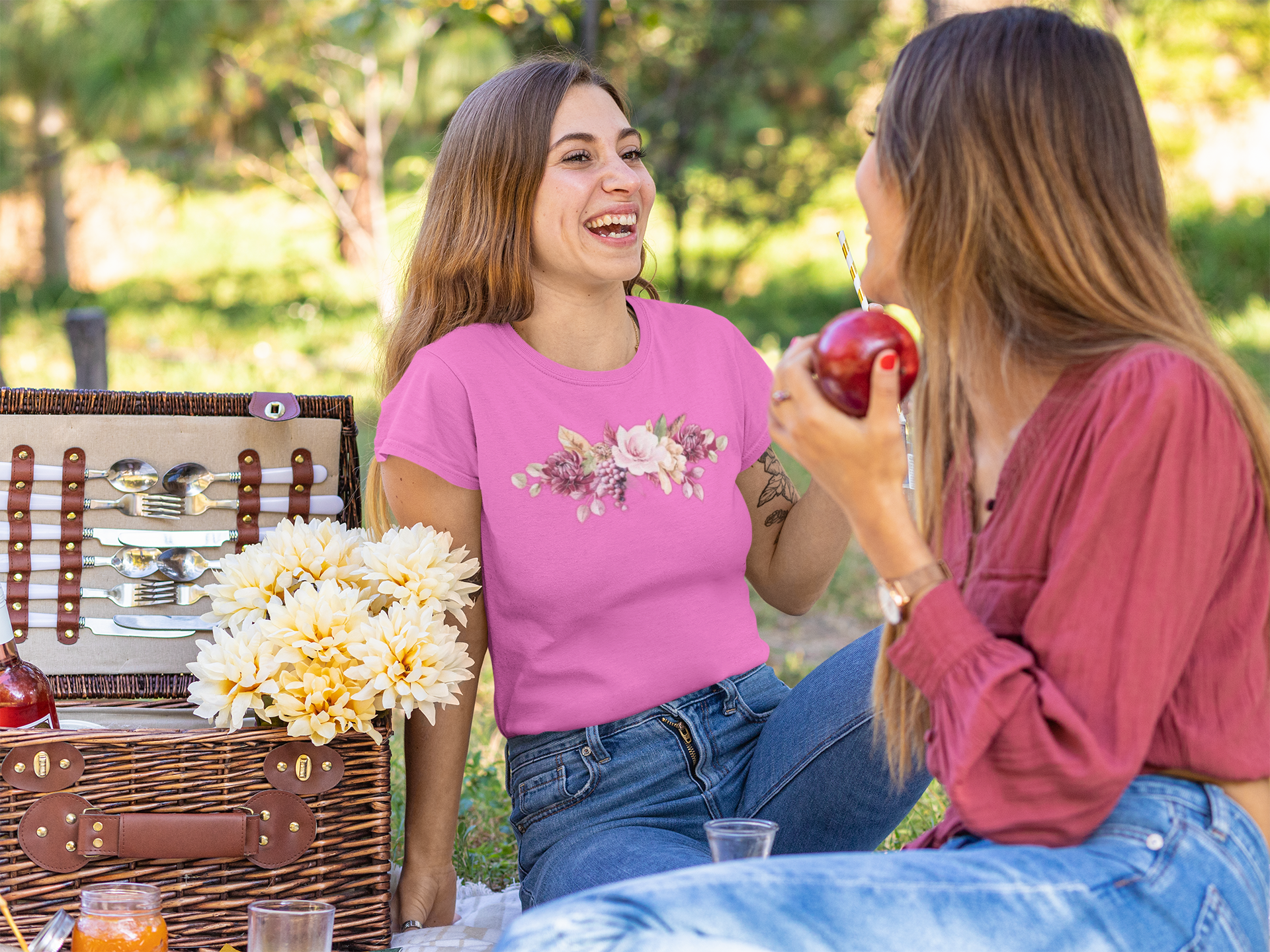 Rose - Kytičky / Tričko 100% Biobavlna