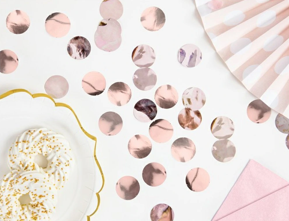 Konfety RŮŽOVO-ZLATÁ kolečka