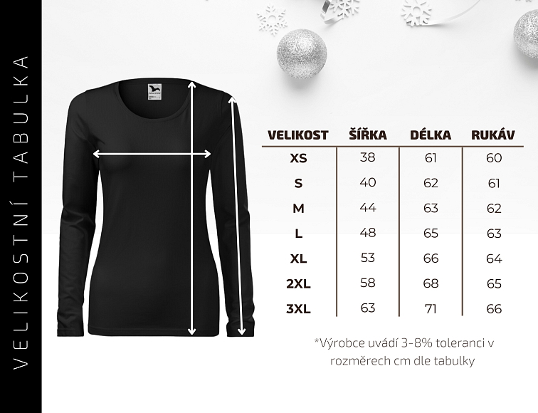 Roztančený sněhulák - Dámské triko červené-DLOUHÝ RUKÁV