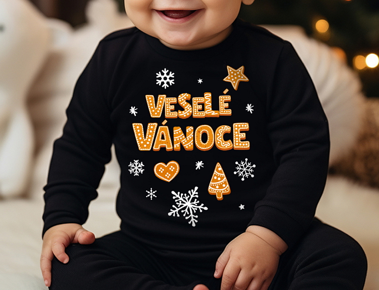 Perníčkový nápis - Dětské body černé