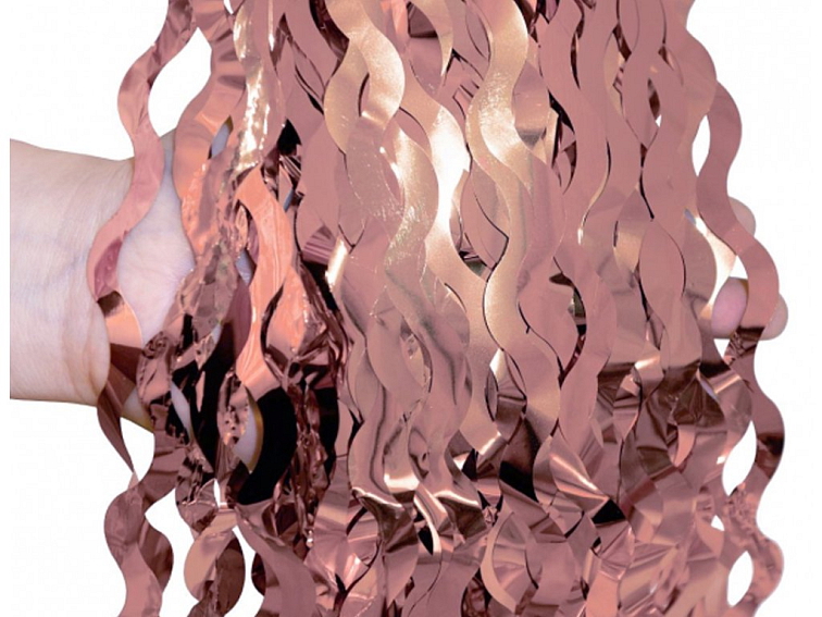 Párty závěs Rosegold - Spirálky 100x200cm