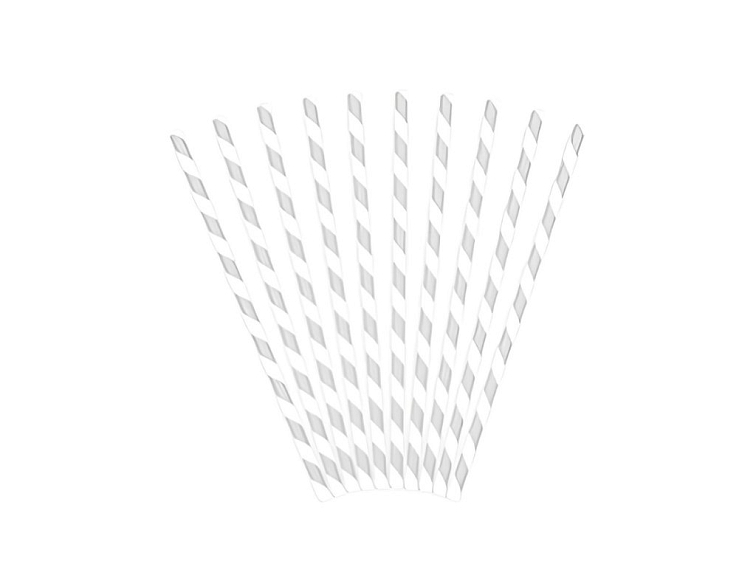 PAPÍROVÁ BRČKA STŘÍBRNO-BÍLÁ - 10 KS