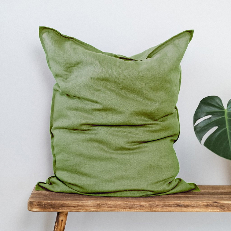 Lněný povlak na polštář COMFORT OLIVE