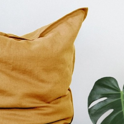 Lněný povlak na polštář COMFORT CARAMEL