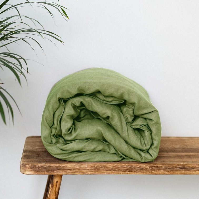Lněné povlečení COMFORT OLIVE - SADA