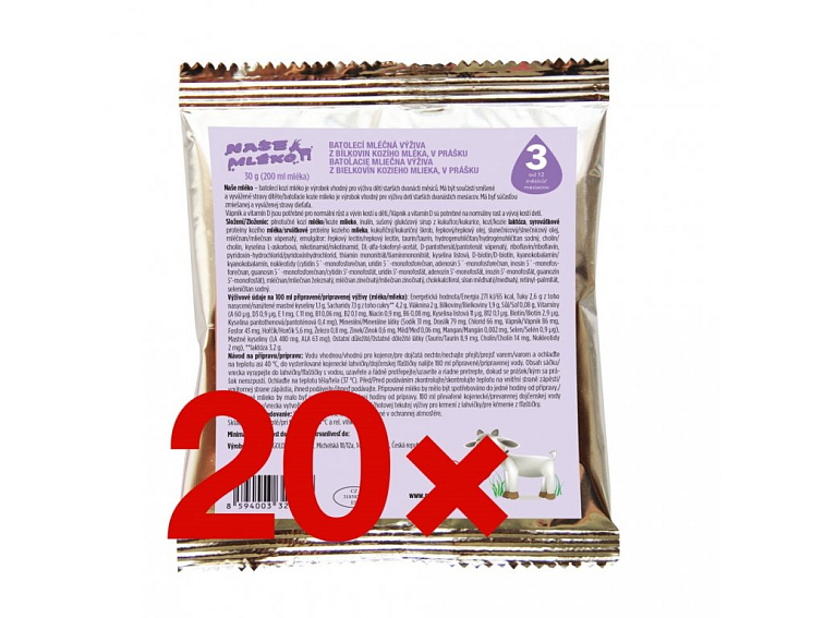 Batolecí kozí mléko na cesty v porcích 20x30g